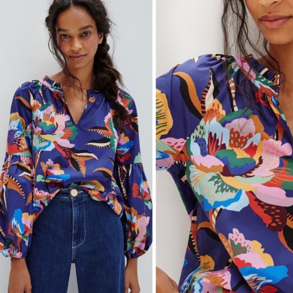 New Anthropologie Farm Rio Helena Blouse